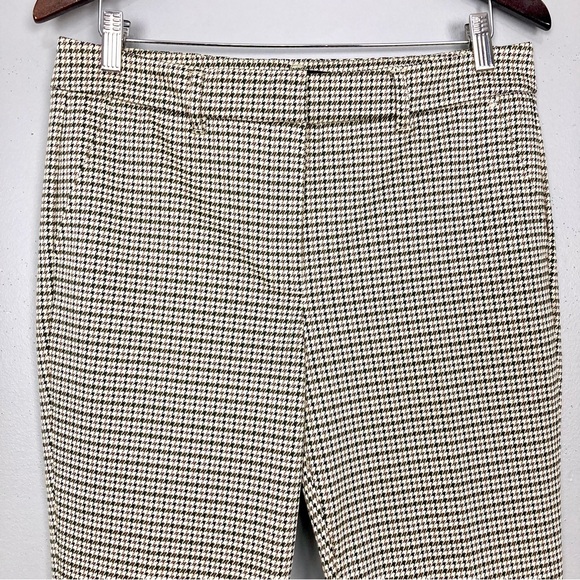 WHBM Elle Slim Ankle Pants Women’s Size 8 Houndstooth Comfort Stretch Career Tan - Picture 5 of 12